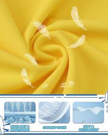 Boys Rash Guard Swim Shirt, UPF 50+ Long Sleeve Youth, Rashguard Surf Sports Shirts - 黃色 - 查看 4