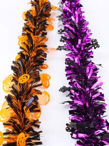 1pc Halloween Decoration Colorful Streamer, 2m Density Ribbon, Halloween Party Decor Pumpkin Ribbon, Bat Ghost Tinsel, Holiday Atmosphere Background - Multicolor - View 5