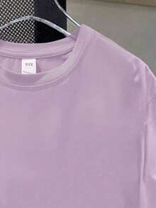 Cartoon Spider Print Round Neck T-Shirt, Casual Soft Top For Summer - Purple - View 7