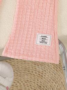 女婴可爱卡通猫咪印花长袖圆领卫衣 + 褶皱喇叭裤套装 - 白色 - 查看 5