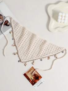 Khăn bandana nữ 1 chiếc, màu be, họa tiết hoa, biển, chuồn chuồn, vỏ sò, kiểu dáng boho, thích hợp cho mặc hàng ngày, thể thao, đi biển, phụ kiện tóc mùa thu, băng đô cài tóc mùa thu đông, khăn quàng cổ thanh lịch. - Màu be - Xem 2