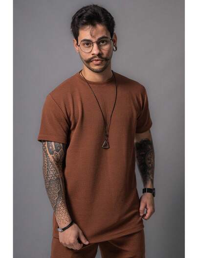 Camiseta Masculina Não Amassa Roupa Masculina Verão - Anarhu
