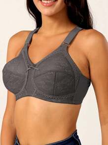 2 pezzi Reggiseno in pizzo con copertura completa per donne, reggiseno sexy senza ferretto, traspirante e sottile imbottito, adatto per grandi seni