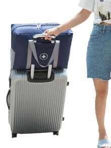 Thickened Upgraded Travel Mobile Business Travel Storage Bag, Large Capacity Luggage, Portable Foldable Luggage Storage Bag, Trolley Crossbody Bag, Round Label Luggage Bag, Trolley Suitcase, Foldable Travel Bag, Airplane Bag, Moving Packing Bag, Clothing Storage Bag, Travel Essential, Clothing Storage Bag. - Multicolor - View 8