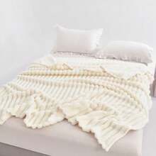 Super Soft Bubble Faux Rabbit Fur Blanket, Warm And Comfortable, Machine Washable, All-Season Plush, Throw,Queen, And King Sizes, Multifunctional Nap Blanket, Suitable For Office, Bedroom, Sofa, Travel, Double-Sided Usable, Shawl,Cooling Blanket.