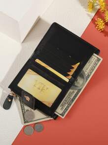 MADLEY 优雅花卉印花金属纽扣女士小钱包钱夹迷你钱包钱包秋季小钱包可爱钱包 - 黑色 - 查看 5