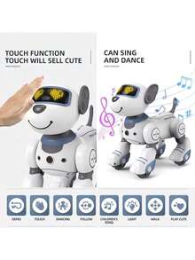 电子宠物遥控狗（3色） - 智能声控机械玩具，儿童玩伴，完美的节日/圣诞节/生日/新年/万圣节/复活节礼物