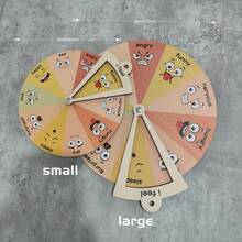 1pc Rustic-Style Wooden Emotion Regulation Dial - Expressive Faces Mood Management Tool & Tabletop Display Plaque - Electricity-Free Decoration For Bedroom/Family Spaces - Seasonal Holiday Decor (Halloween/Thanksgiving/Juneteenth), Mental Wellness Awareness , Therapist Office Sign, Feelings Learning Tool, Conversation Starter Centerpiece
