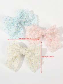 1 件可爱蝴蝶结发夹，带丝带，甜美百搭女孩发饰，优雅发夹，蝴蝶结发饰