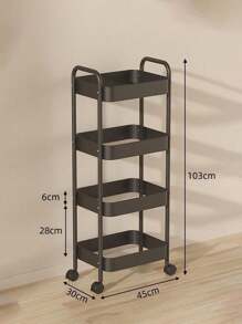1 Stylish Thickened Multifunctional Carbon Steel Storage Cart, A Mobile Storage Cart For Cosmetics, Toys, And Snacks That Does Not Require Installation, A Durable And Sturdy Storage Cart For Household Use, Suitable For Portable Storage In Living Rooms, Kitchens, Bedrooms, Study Rooms, And Balconies