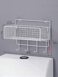 Bathroom Shelf, Drill-Free Toilet Vanity Wall Mount Storage Rack For Bathroom, Kitchen, Shower Bathroom Accessories - White - View 13
