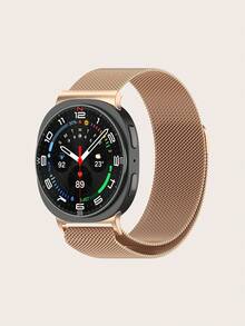 1pc Unisex Plain Quick Release Magnetic Clasp Stainless Steel Hollow-Out Milanese Smartwatch Strap Compatible With Samsung Galaxy Watch 8 40mm/44mm/Classic 46mm - Galaxy Watch 8 - View 10