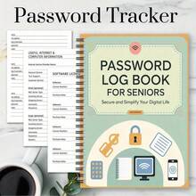 趣味螺旋密码笔记本日志簿 1 件，用于互联网和计算机登录、记录网站、用户名、密码、家庭或办公室密码管理器、剪贴簿套件工艺用品、学校用品、返校 - Spiral Notebook - 查看 5