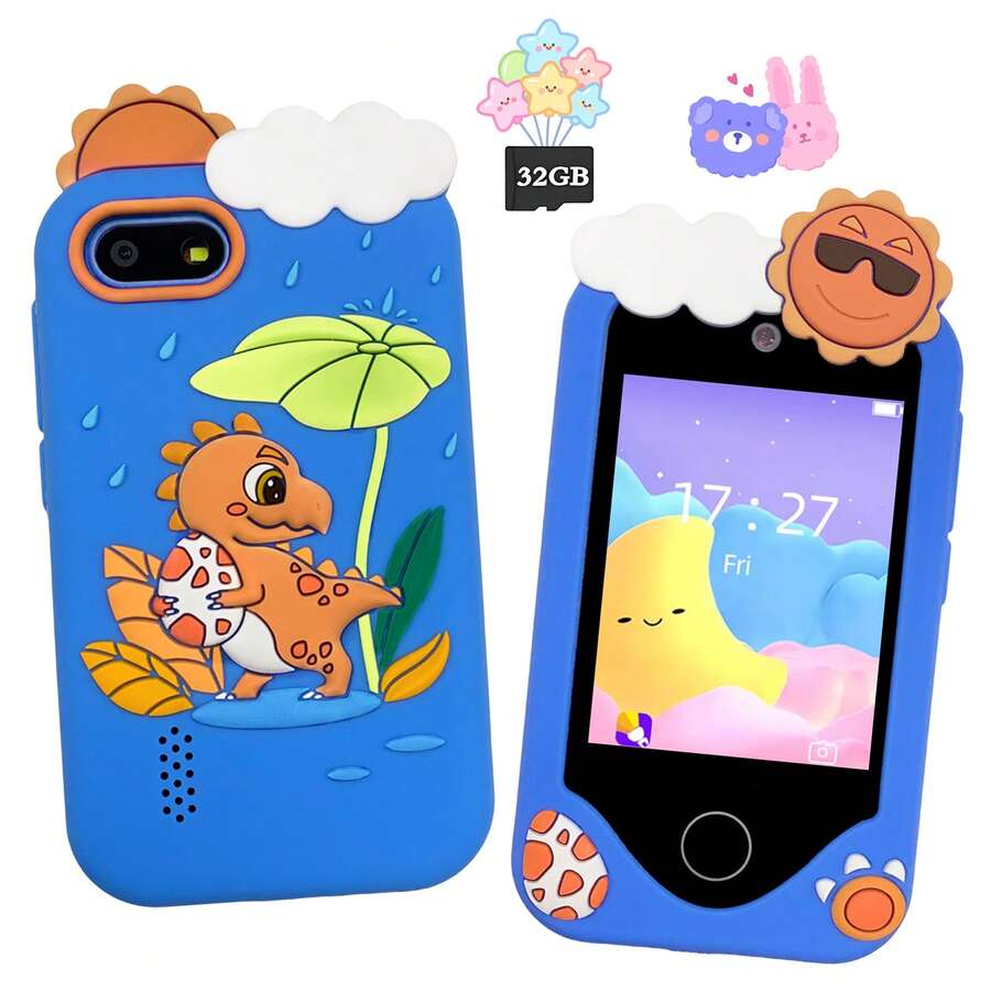 Điện thoại đồ chơi thông minh 2.8 inch dành cho trẻ em, bao gồm thẻ nhớ 32GB, 14 trò chơi và 12 ứng dụng theo dõi thói quen, món quà giáo dục tốt nhất cho bé trai và bé gái, món quà Giáng sinh thú vị cho trẻ em từ 3-12 tuổi.