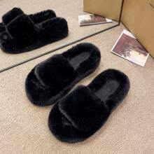 女士系带圆头高跟拖鞋，时尚户外穿着，舒适蓬松高跟鞋