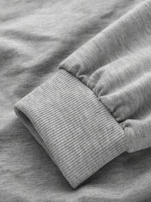 少女休闲卡通印花卫衣，秋冬季 - 灰色 - 查看 8