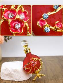 12ml Exquisite Soft Dream Cherry Blossom Enamel Fancy Perfume Bottle, Reusable Container Bottle, Holiday Travel Perfume And Essential Oil Dispenser Bottle, Perfect Gift For Women (No Perfume, Only Empty Bottle)+Supplementary Set