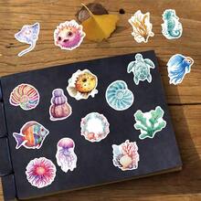 SCXXBSW 50pcs Water Color Marine Creatures Creative Fun Exquisite Stickers DIY Decorative Skateboard Phone Case Guitar Waterproof Stickers - Multicolor - View 5