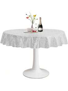 1 khăn trải bàn lấp lánh Halloween, màu vàng, đen, bạc, vàng hồng, trang trí tiệc sinh nhật, tiệc cưới, tiệc Giáng sinh - bạc - Xem 14