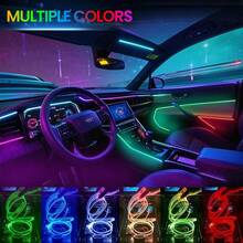 RGB 5-In-1 Ambient Lighting Kit, 236-Inch Fiber Optic 8-Color Car Neon Light, Car Interior Neon LED Light Strip, Car Interior Music Mode Lighting Accessories - RGB 5-in-1 Ambient Lighting Kit - View 6