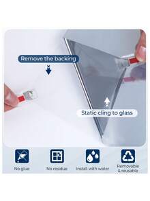 单向透视隐私窗膜，100% 防紫外线，遮光隔热，保护隐私，防止偷窥，家用玻璃窗膜，适用于家庭、办公室、厨房及其他房间装饰，墙贴 - 銀色 - 查看 9