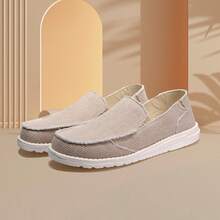 Kelway Men's Casual Slip-On Loafers Canvas Slip On Shoes Comfortable And Lightweight - Apricot - View 5