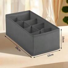 1pc Foldable Drawer Organizer Divider, Fabric Storage Box For Clothes, Underwear, Bras, Ties, Accessories, Socks - Grey - View 14