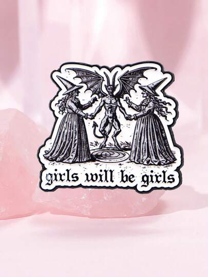 1 件女权主义珐琅别针趣味女巫胸针松针翻领别针徽章背包服装配饰时尚珠宝朋友礼物