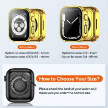 Apple Watch Case Cover, Apple Watch Screen Protector, 2 In 1 Apple Watch Case, 1pc 2 In 1 Case Compatible With Apple Watch Series 4 5 6 7 8 9 10 SE SE2 Ultra With Built-In Screen Protector, Straight Edge Hard PC Full Body Protective Cover For Apple Watch 40/41/42/44/45/46mm