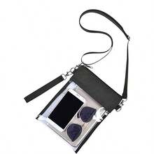 2pcs PVC Transparent Shoulder Bags, Waterproof Messenger Bags With Large And Small Adjustable Shoulder Straps, Combination Shoulder Bags For Stadium, Gym, Outing