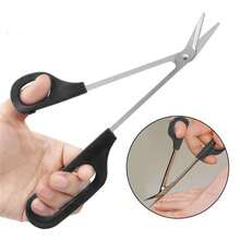 2pcs Long Handled Toe Nail Clippers Angled Scissors Cutters Chiropody Thick Large UK - Black - View 9