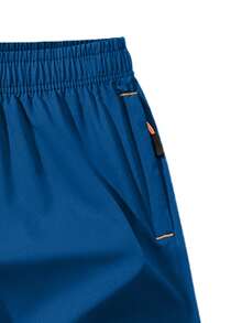 Boys' & Teenagers' Breathable Loose Solid Color Elastic Waist Sports Shorts - Blue - View 4