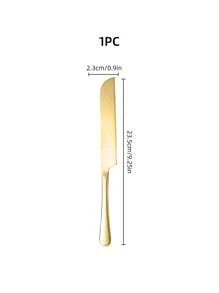 1 件/2 件不锈钢蛋糕铲、面包刀、甜点刀、婚礼和生日蛋糕铲、披萨铲 - 金色 - 查看 10
