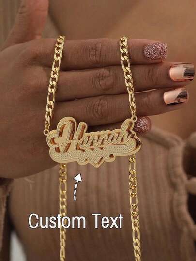 Customizable Necklace With Engraved Floral 3D Nameplate, Stainless Steel Double Layer Personalized Necklace With Heart & English Letter Pendant, Ideal Gift For Couples, Friend, Family, Mother's Day, Fashion, Autumn, Minimalist, Casual, Vintage, Personalized, Unique Gift For Girlfriend