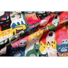 27 Inch Silk Feeling Scarf Square Satin Scarf Fashion Neck Scarfs Women - 41 Cat Black - 查看 3