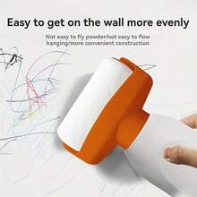 1pc 4-Inch Compact Plastic Wall Repair Roller Brush, Easy To Use, Convenient For Hanging And Painting, Ideal For Home Renovation Projects, Compact Design Plastic Structure Wall Painting Brush - Orange - View 4