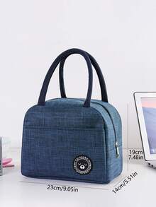 1pc/2pcs Insulated Lunch Bag, Multipurpose Oxford Cloth Aluminum Foil Thermal Tote, Portable Lunch Box Bag, Food Storage - Grey - View 4