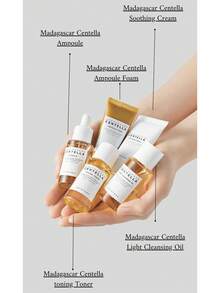 SKIN1004 马达加斯加积雪草旅行套装，轻盈乳液质地，舒缓霜，卸妆油，安瓶洁面泡沫，基础护肤盒，小巧便携，礼盒装，韩国化妆品，30毫升/1.01液盎司*4 + 20毫升/0.67液盎司 - Travel Kit. - 查看 3