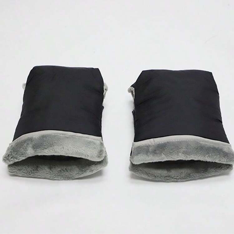 婴儿推车保暖手套，冬季户外防风防冻婴儿车罩，雪天防水保暖车把保护套 - 彩色 - 查看 15