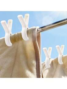 6 件装多用途沙滩巾夹、泳池椅夹、重型塑料衣夹、被子晾干夹、防风衣夹，可将毛巾、衣服、毯子放在晾衣绳和衣架上在家晾干