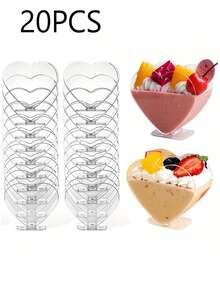 20pcs Mini Dessert Cup Clear Parfait Appetizer Cup Small Serving Bowl, Plastic Small Dessert Cups, Clear Plastic Cups Without Spoon, Reusable Mini Dessert Cup, Party Supplies, Cups Plastic Travel For Cakes, Ice Cream, Tasting, Party, Buffet, Wedding, Picnic Party, Ramadan, Party Supplies, Cups Plastic (Without Spoon) - Multicolor - View 14