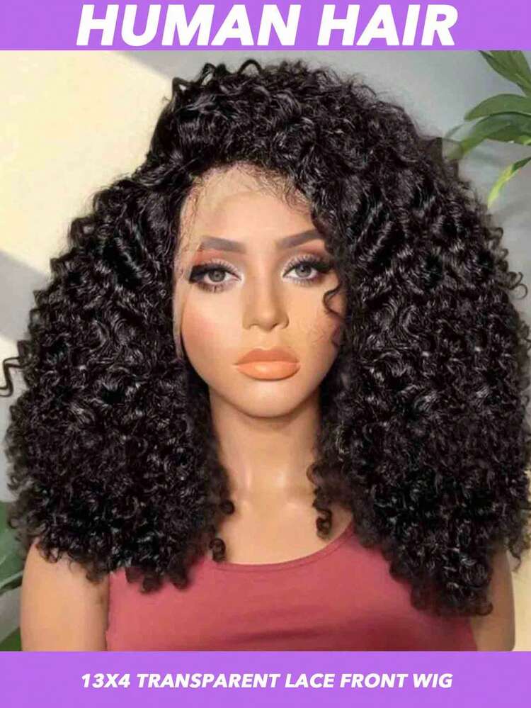 Kinky Curly Wigs 13x4 Lace Front Human Hair Wigs For Women 250% Density Pre Plucked With Baby Hair Afro Kinky Curly Glueless Human Hair Wigs 30 Inch Natural Hair Ear To Ear Lace Frontal Wigs - Natural Black - View 2
