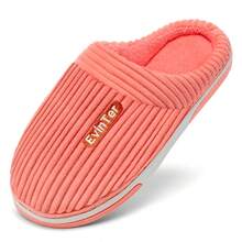 Women's Slippers Fuzzy House Slippers,Warm Memory Foam Slipper,Fluffy Outdoor Slippers With Anti-Skid Sole, Gifts For Women Mom Ladies - 粉色 - 查看 1