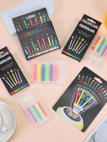 12 支彩色火焰蜡烛，婴儿生日蛋糕装饰，婴儿洗礼派对，烘焙装饰用品适用于婴儿派对 - 彩色 - 查看 8