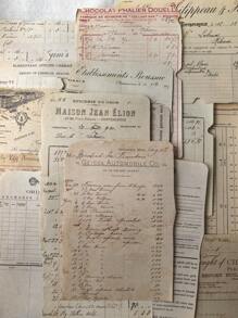 1 包 24 张复古手稿发票清单 DIY 剪贴簿装饰背景拼贴纸 - 均碼 - 查看 6