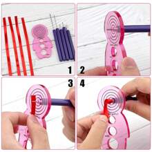 7 قطع أدوات زهور ورقية، أدوات تقويس الورق بفتحات تشمل أداة لف وملقط لف الزهور الورقية، للأعمال اليدوية، DIY، للمبتدئين والمتقدمين