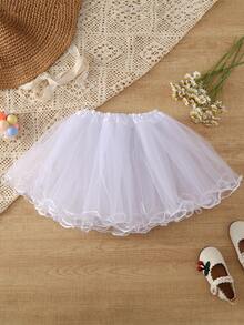 Young Girl Ballet Tutu Skirt, Children's Ballet Dance Skirt With Crinoline - White - View 6