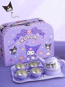 Sanrio Kuromi 茶会套装，16 件儿童茶会套装锡茶壶杯礼品套装过家家学龄前厨房玩具带茶壶礼盒适合儿童女孩，锡茶会套装下午茶时间游戏套装带金属茶壶茶杯游戏餐具公主玩具礼物。 - 彩色 - 查看 6