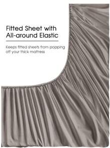 4 件套纯色深灰色床单套件，易于护理，拉绒超细纤维柔软床上用品套件，床笠套件（1 件床单+1 件床笠+2 个枕套）纯色床笠套件，特大号双人床，全尺寸床单，深口袋，最大 11.8 英寸枕套，柔软透气防皱，更适合睡眠，豪华酒店风格，送给妈妈爸爸朋友的礼物，宿舍床上用品，返校床上用品