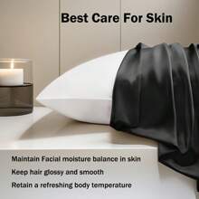 Set de 3 piezas de satén para dormir | talla grande suave que el juego de funda de almohada y antifaz de seda - Incluye 1 funda de almohada de satén, 1 antifaz de satén y 1 coletero de satén, Funda de almohada 29.53 pulgadas x 19.29 pulgadas (75 cm * 49 cm), Escuela, Vuelta al colegio, Viaje, Artículos esenciales de viaje, Artículos esenciales para el hogar, Antifaz, Máscara para dormir